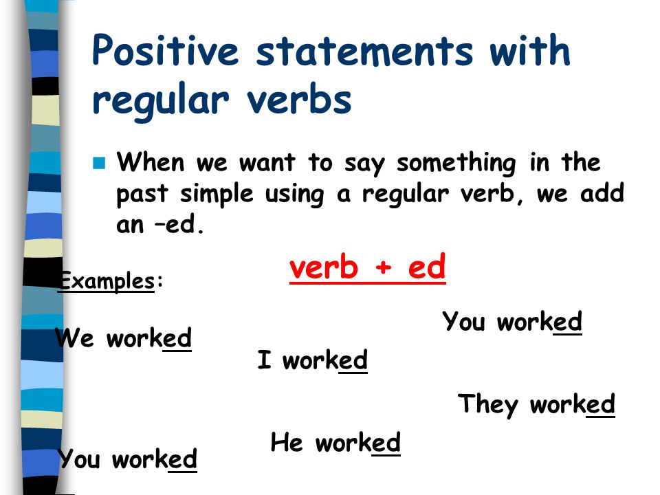 Regular verbs ed