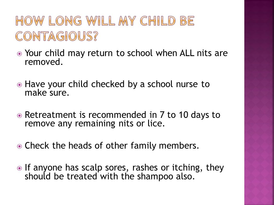 How long will my child be contagious