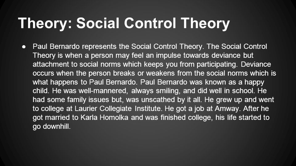 Theory: Social Control Theory