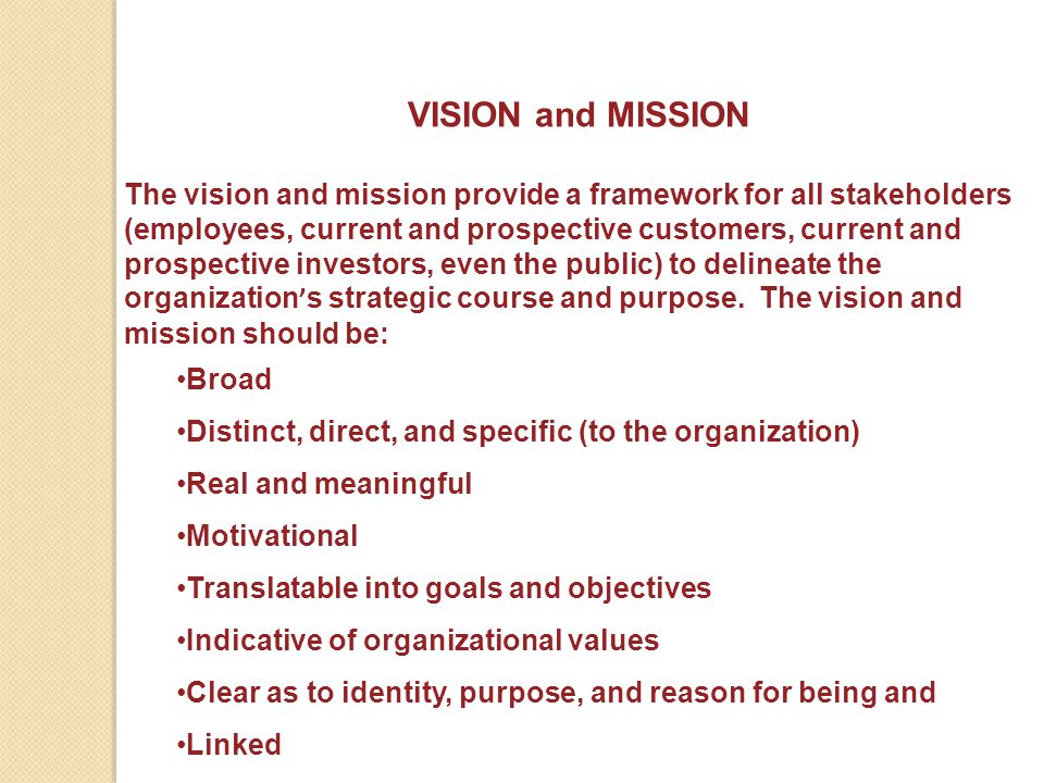 VISION and MISSION