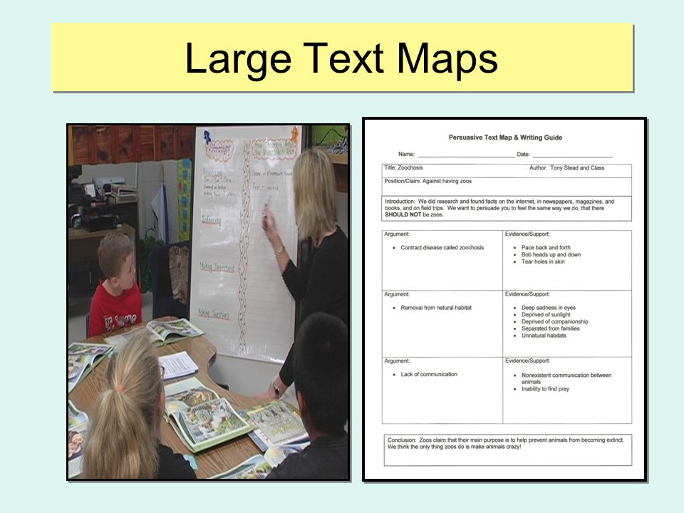 Large Text Maps Text maps and text guides are used during reading and writing phases.