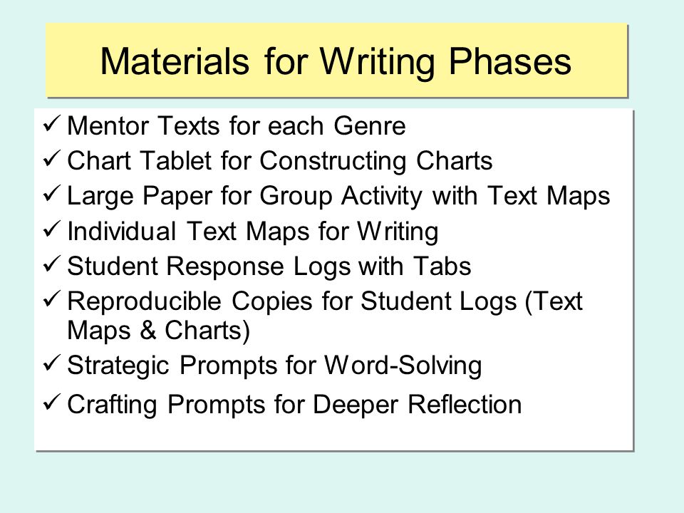 Materials for Writing Phases