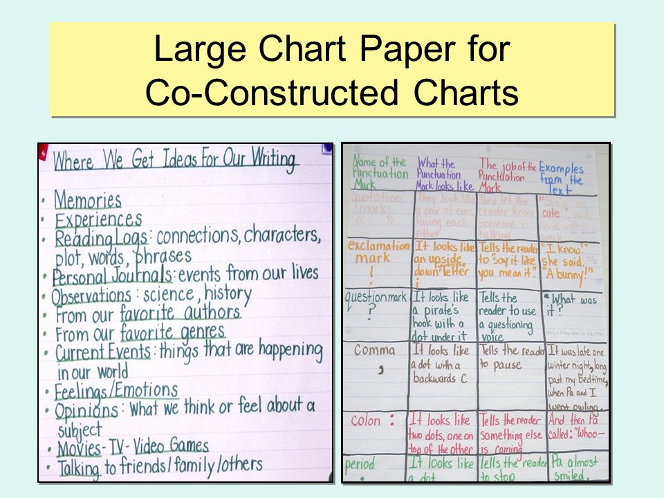 Large Chart Paper for Co-Constructed Charts