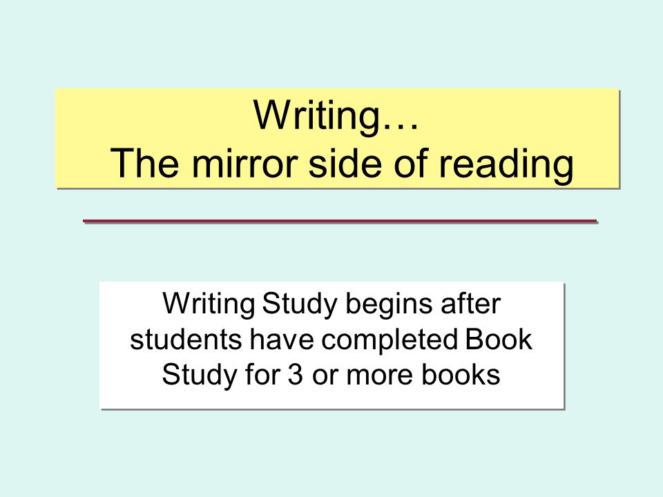 Writing… The mirror side of reading