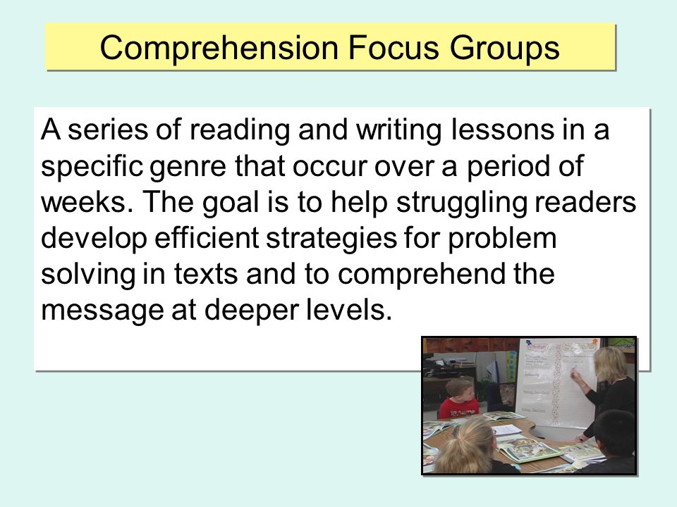Comprehension Focus Groups
