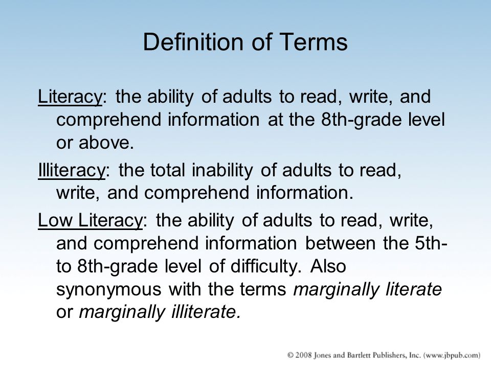 Chapter 7 Literacy in the Adult Patient Population - ppt download