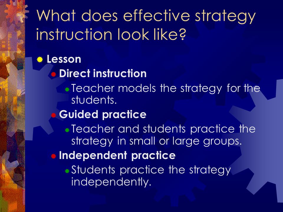 What does effective strategy instruction look like