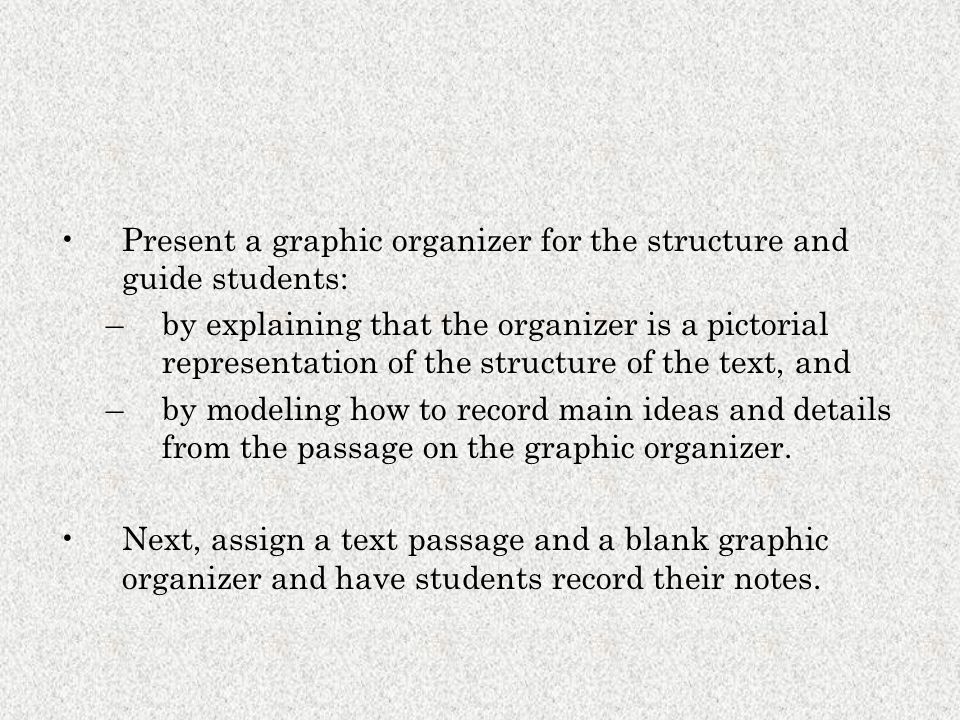 Present a graphic organizer for the structure and guide students: