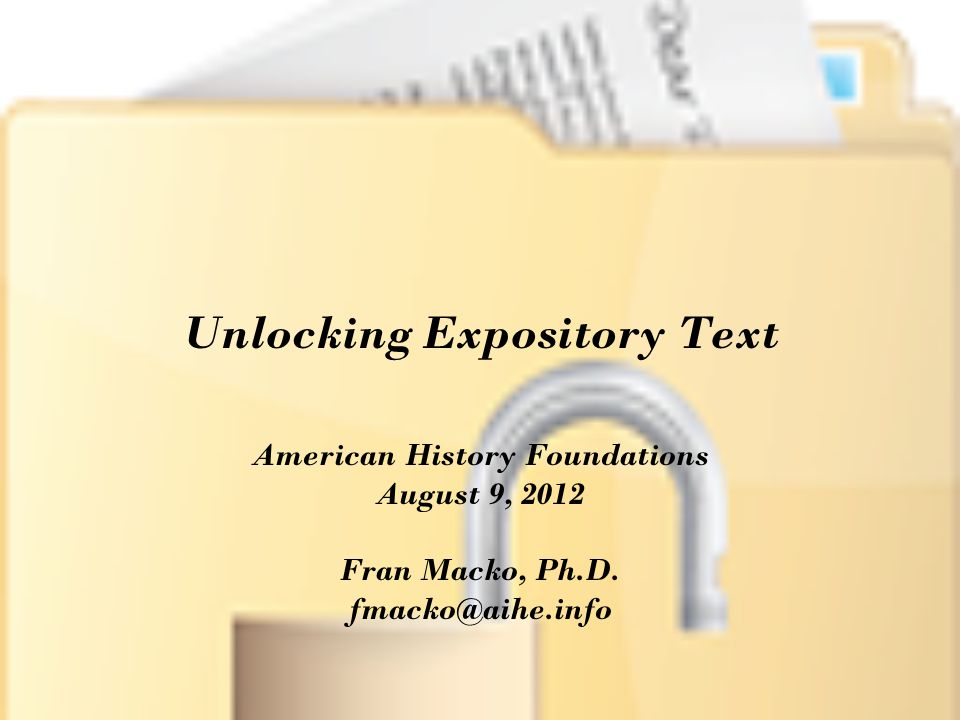 Unlocking Expository Text