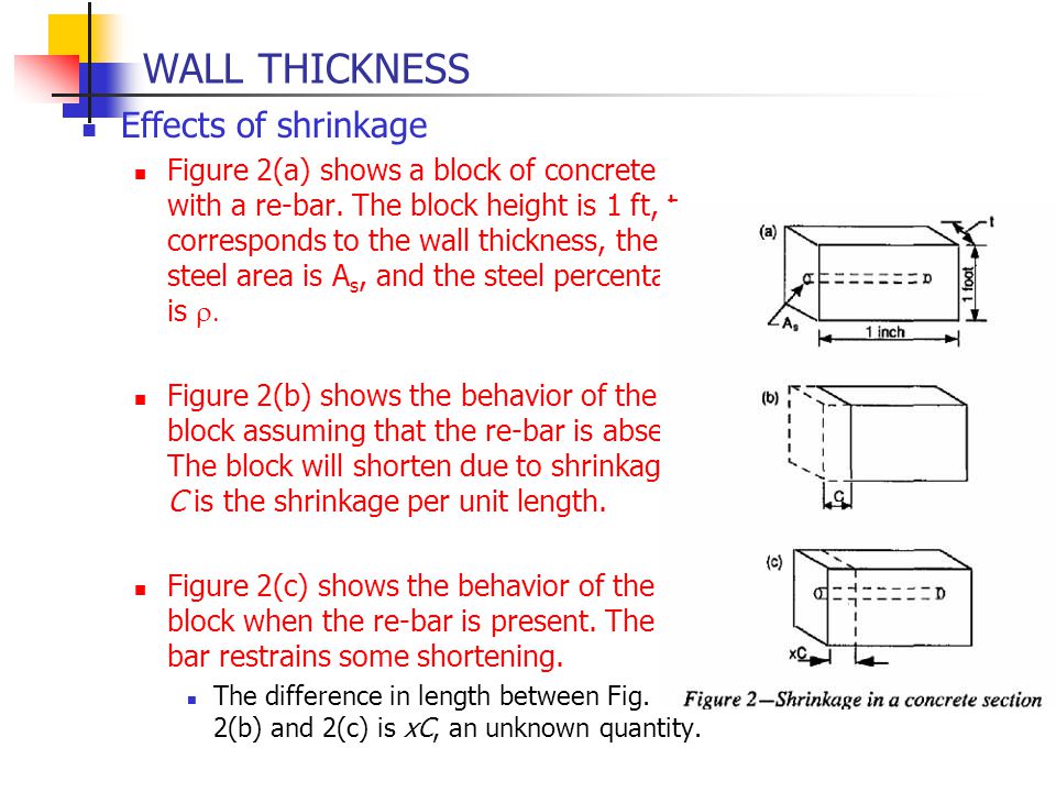 WALL THICKNESS Effects of shrinkage