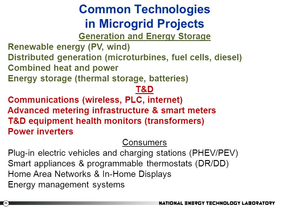 Common Technologies in Microgrid Projects