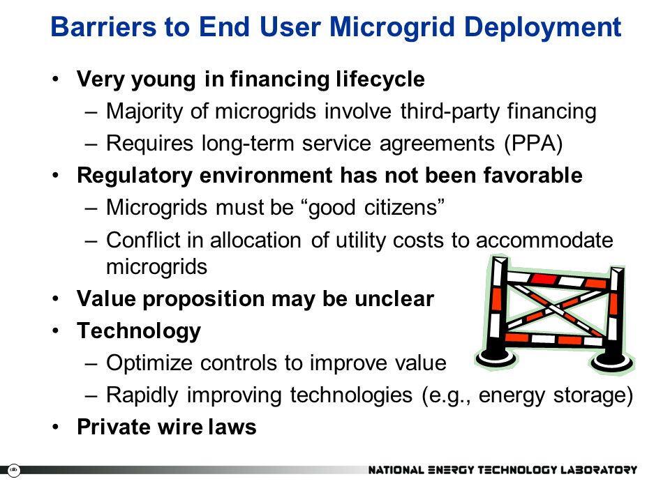 Barriers to End User Microgrid Deployment