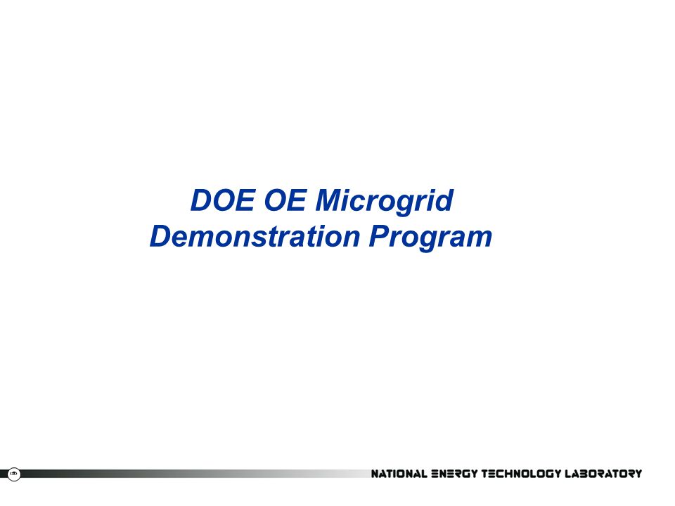 DOE OE Microgrid Demonstration Program