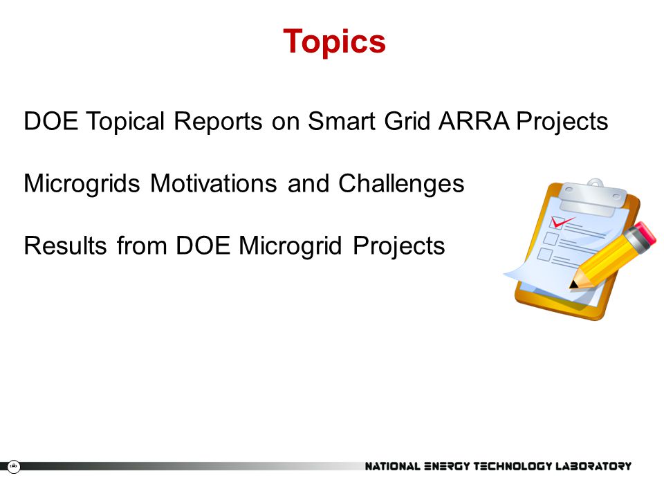 Topics DOE Topical Reports on Smart Grid ARRA Projects
