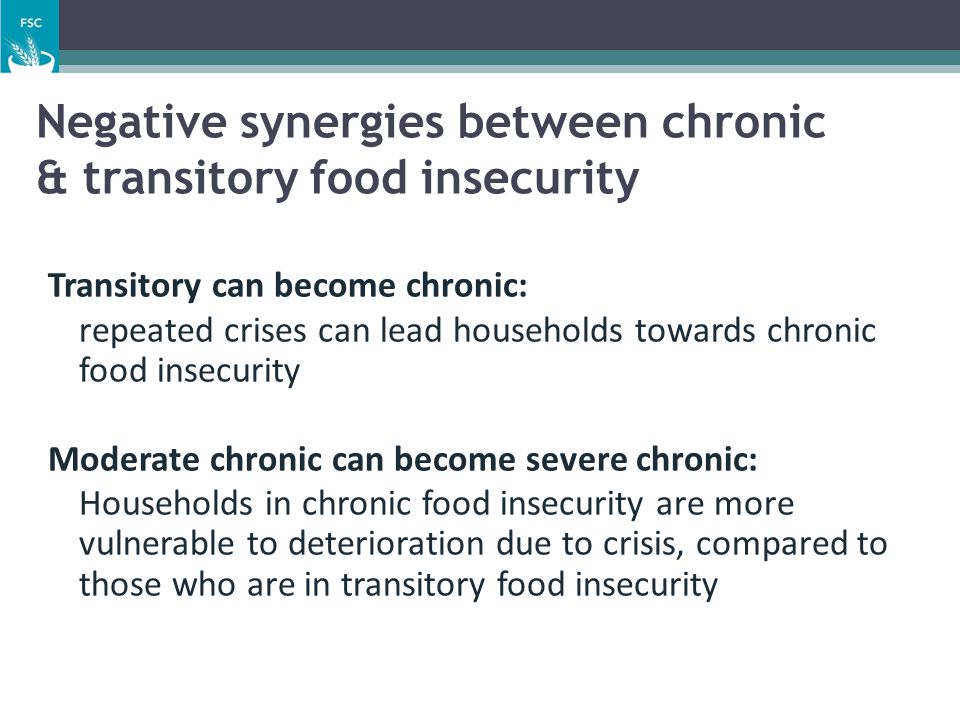 Negative synergies between chronic & transitory food insecurity
