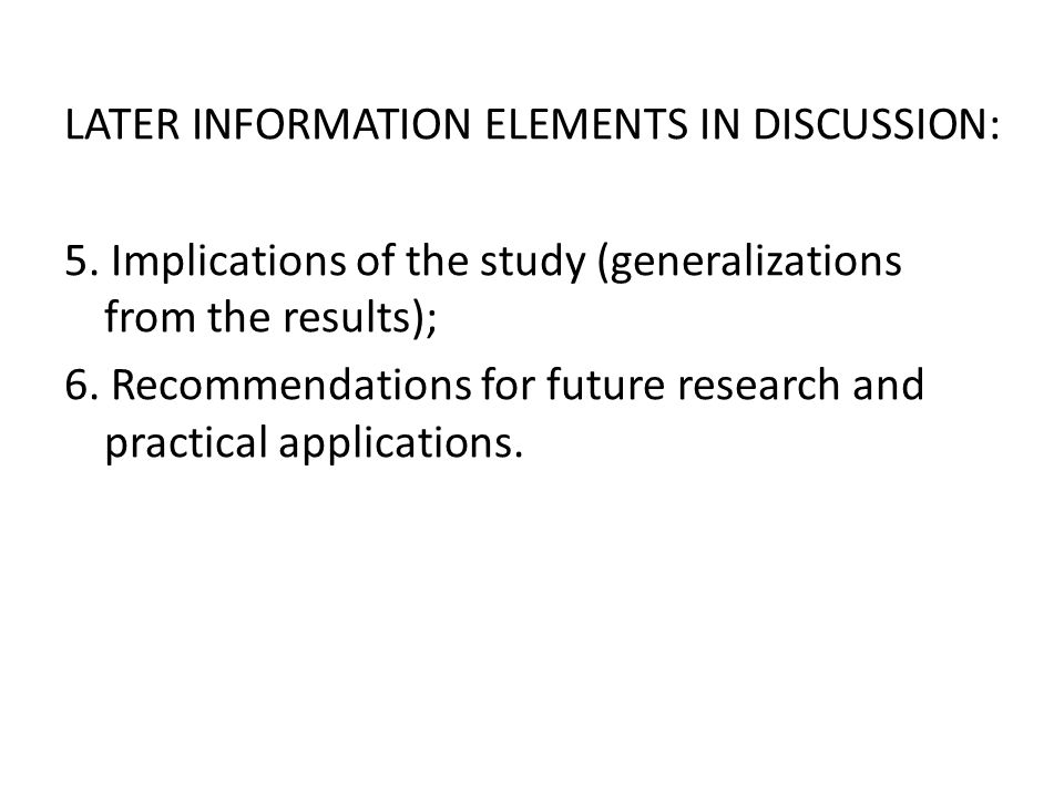 LATER INFORMATION ELEMENTS IN DISCUSSION: 5