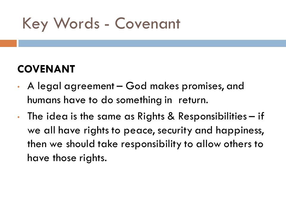 Key Words - Covenant COVENANT