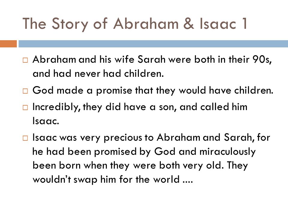 The Story of Abraham & Isaac 1