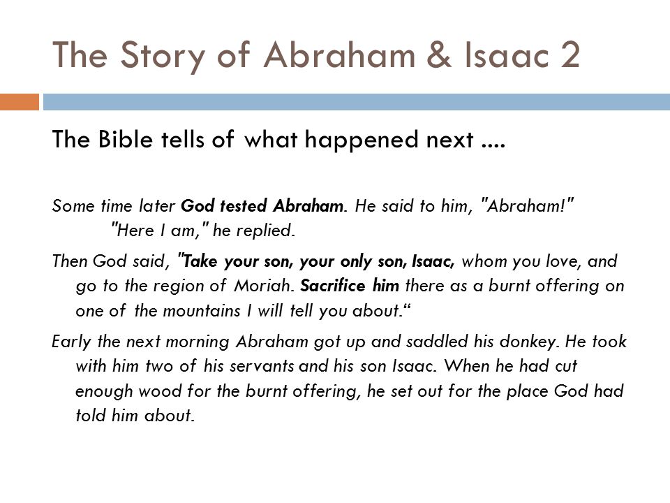 The Story of Abraham & Isaac 2