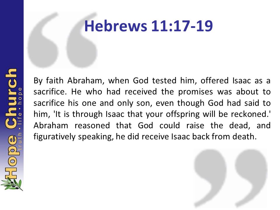 Hebrews 11:17-19
