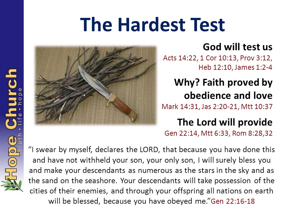 The Hardest Test God will test us