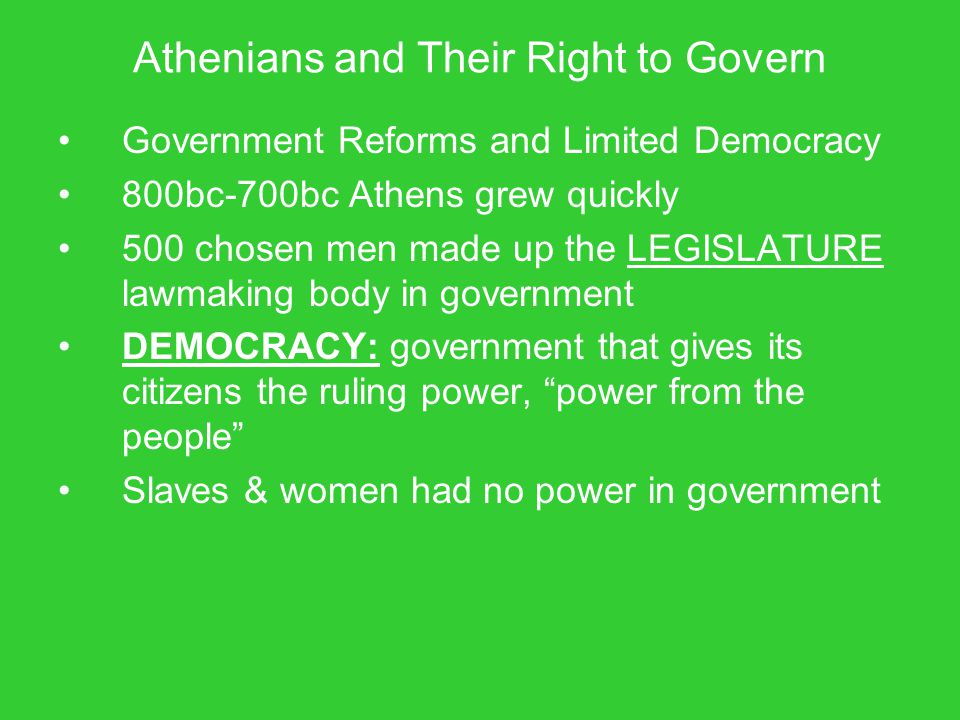 Athenians and Their Right to Govern