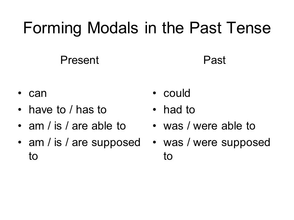 Forming Modals in the Past Tense