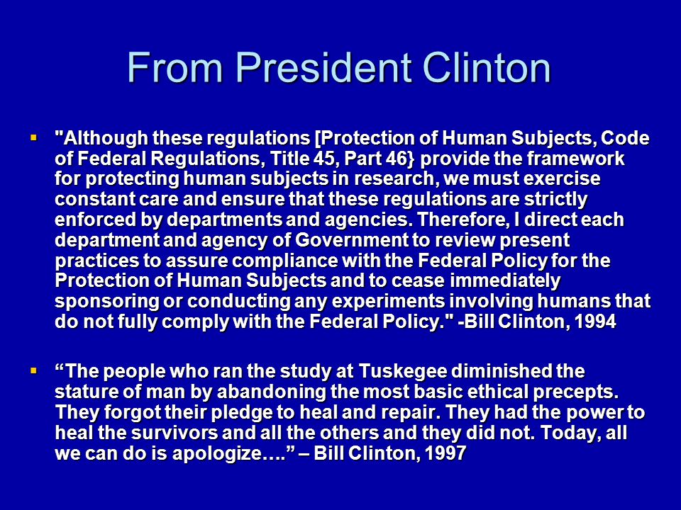 From President Clinton