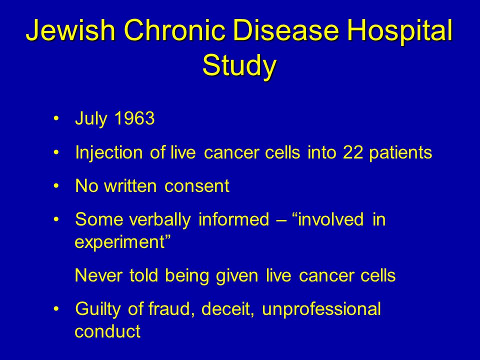 Jewish Chronic Disease Hospital Study