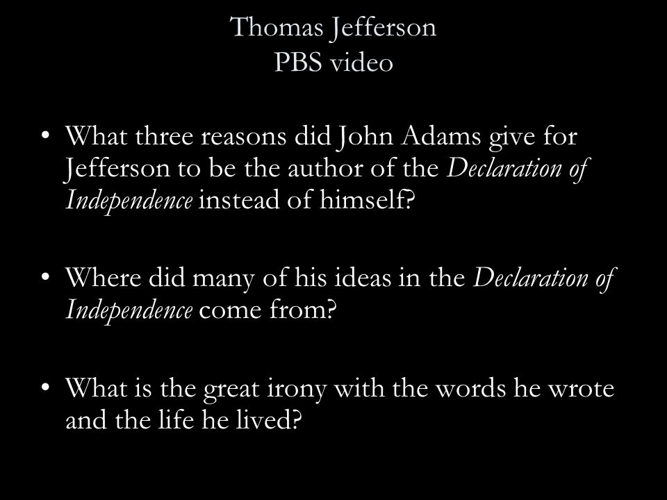 Thomas Jefferson PBS video