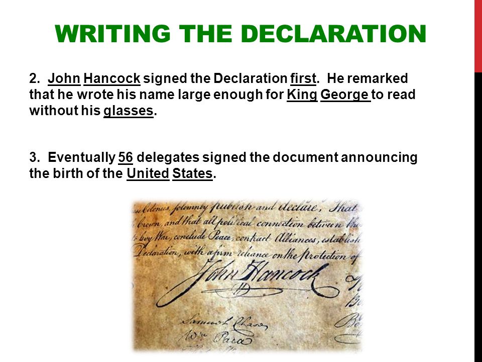 Writing the Declaration