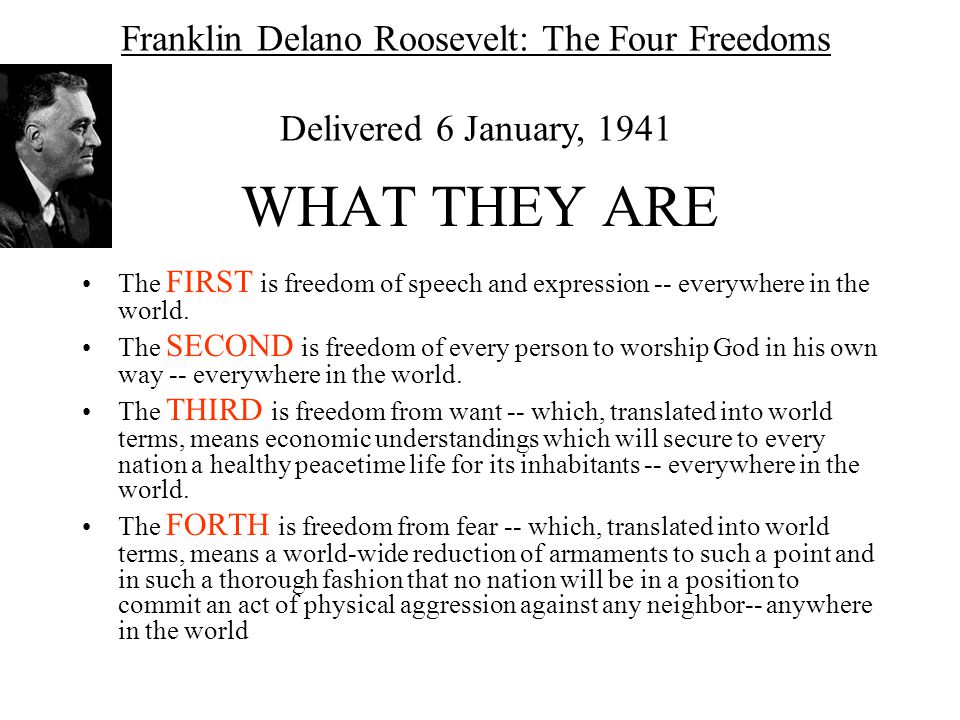 F.D.R. & The Four Freedoms. - ppt download