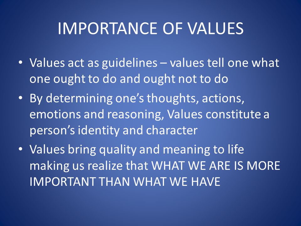 importance of value education in our life