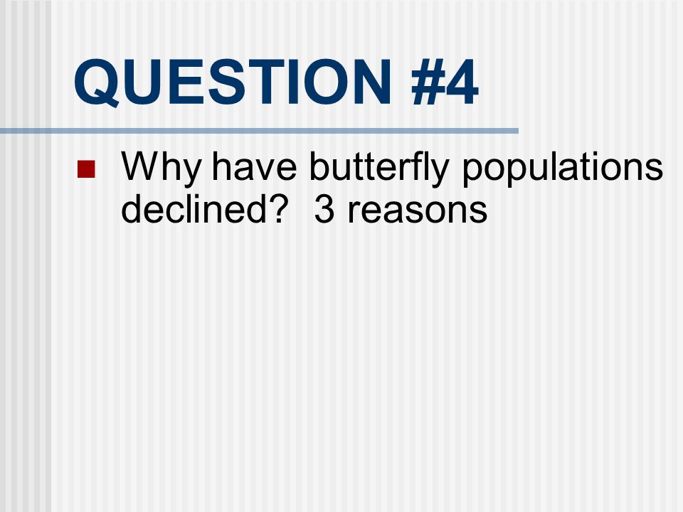 QUESTION #4 Why have butterfly populations declined 3 reasons 18