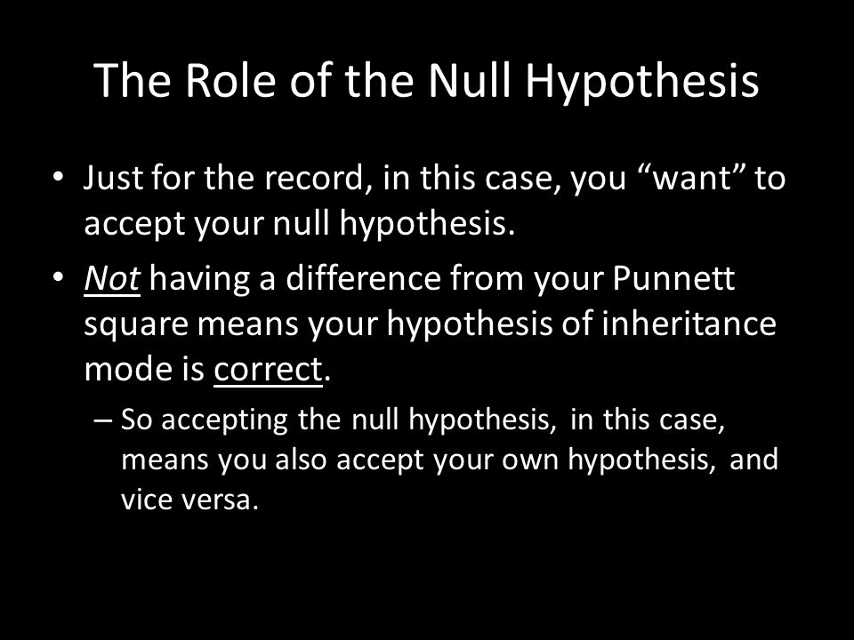 The Role of the Null Hypothesis