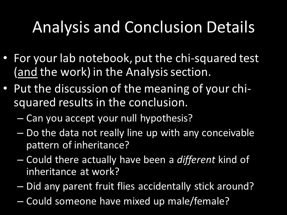 Analysis and Conclusion Details