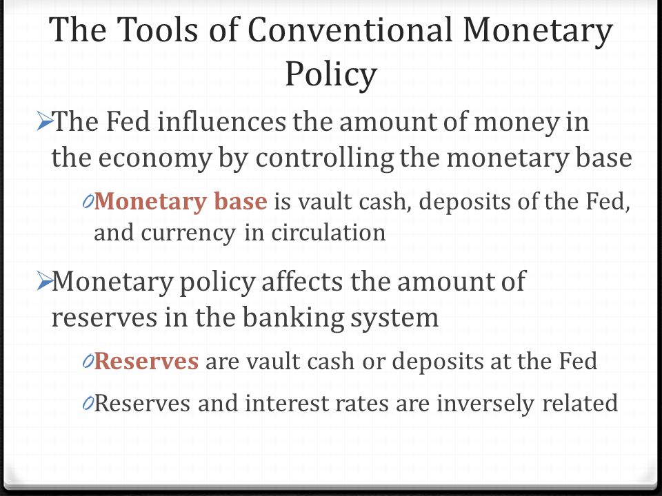 The Tools of Conventional Monetary Policy