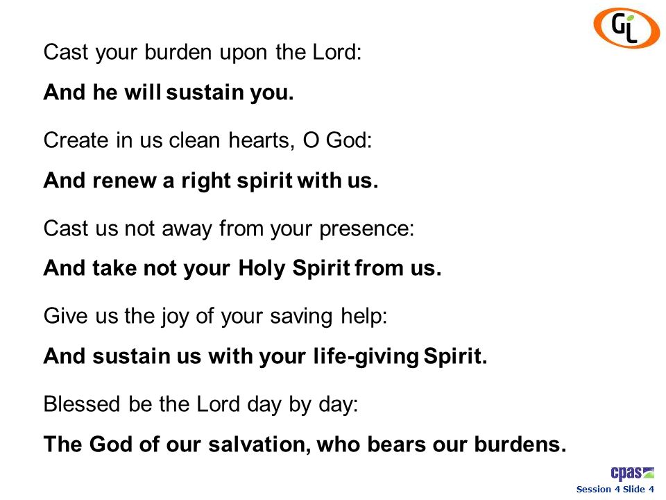 Cast your burden upon the Lord: