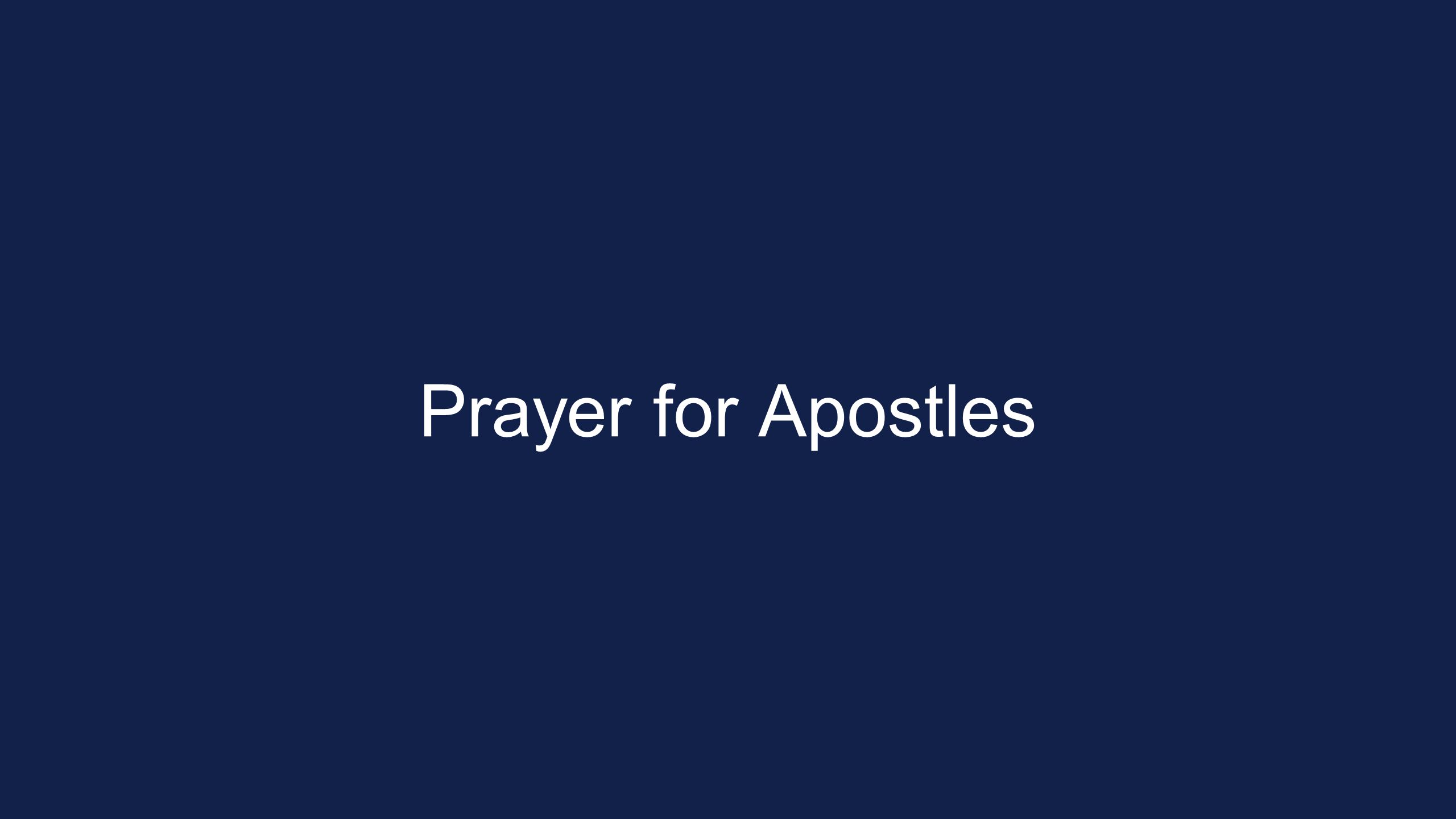 Prayer for Apostles