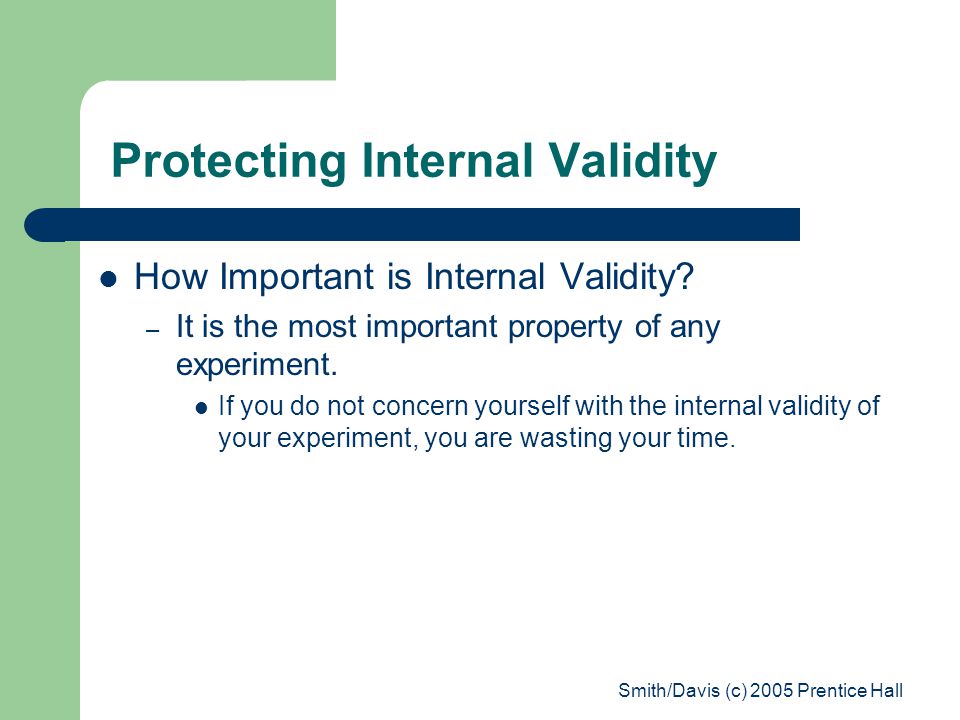 Protecting Internal Validity