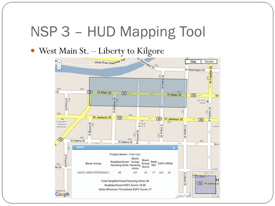 NSP 3 – HUD Mapping Tool West Main St. – Liberty to Kilgore