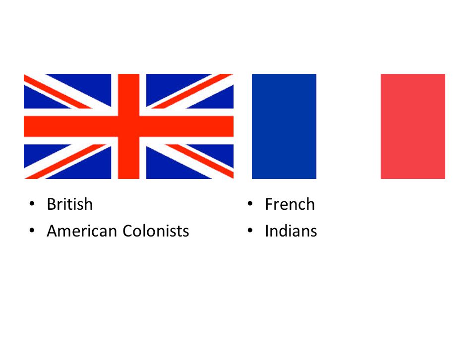 British American Colonists French Indians