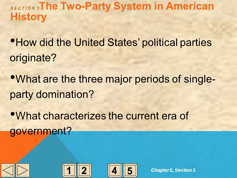 S E C T I O N 3The Two-Party System in American History