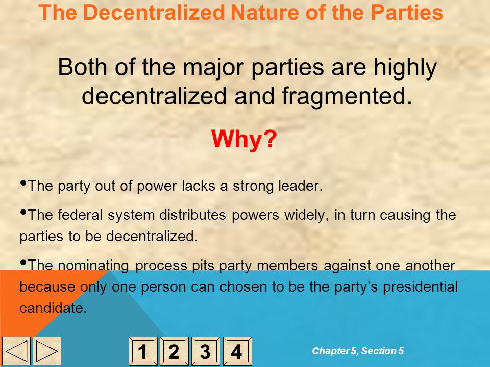 The Decentralized Nature of the Parties