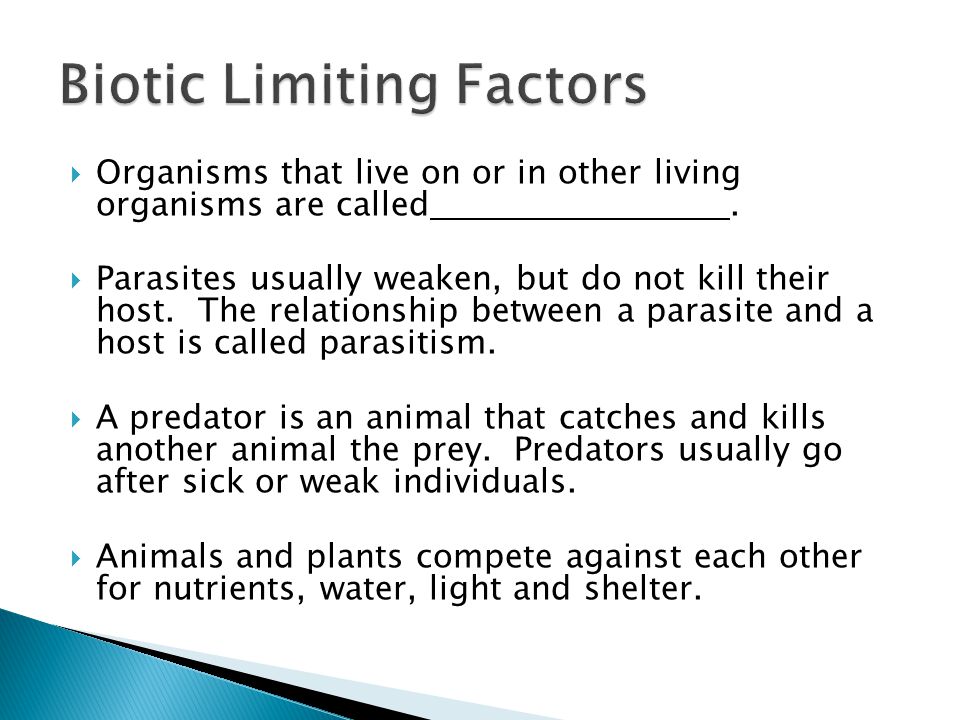 Biotic Limiting Factors