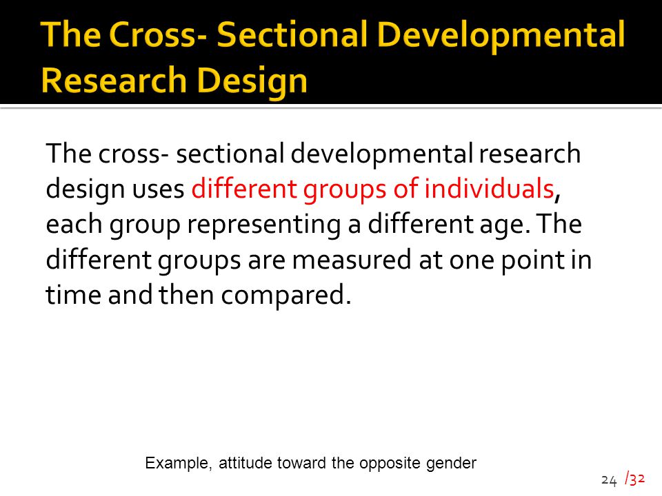 The Cross- Sectional Developmental Research Design
