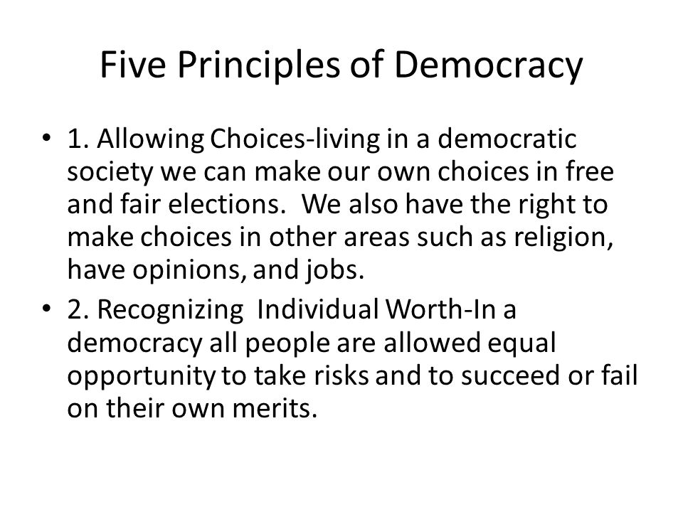 what are the basic principles of democracy