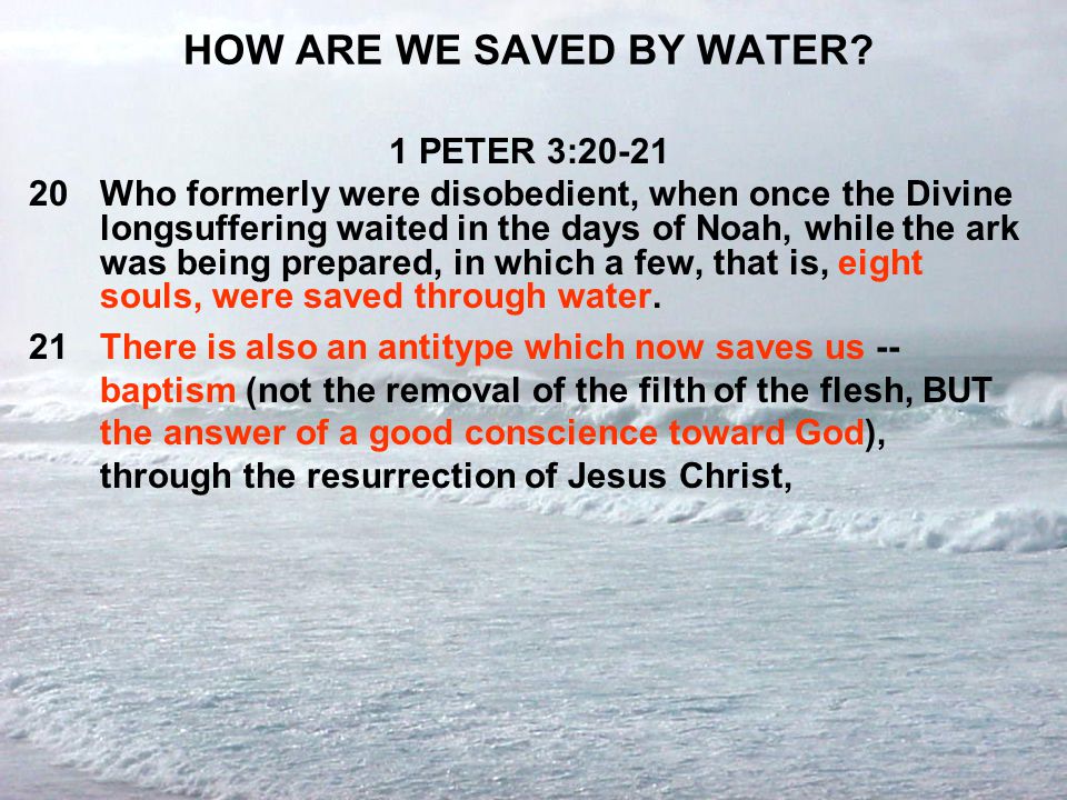 HOW ARE WE SAVED BY WATER