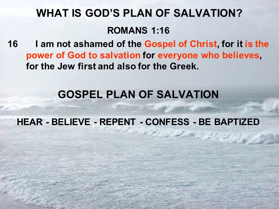 WHAT IS GOD’S PLAN OF SALVATION