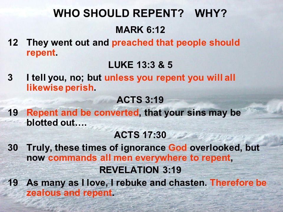 WHO SHOULD REPENT WHY MARK 6:12